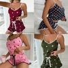 2 Stück/Set Ärmelloser Pyjama Eis-Seide Sommer Camisole College-Studenten Homewear Bedruckte Oberteile Shorts Damen Pyjama Youn