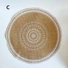 1PC Round Flower Print Table Placemat Nordic Style Non-slip Placemat Heat Insulation Furniture Decoration Mat Coffee Cup Mats LS
