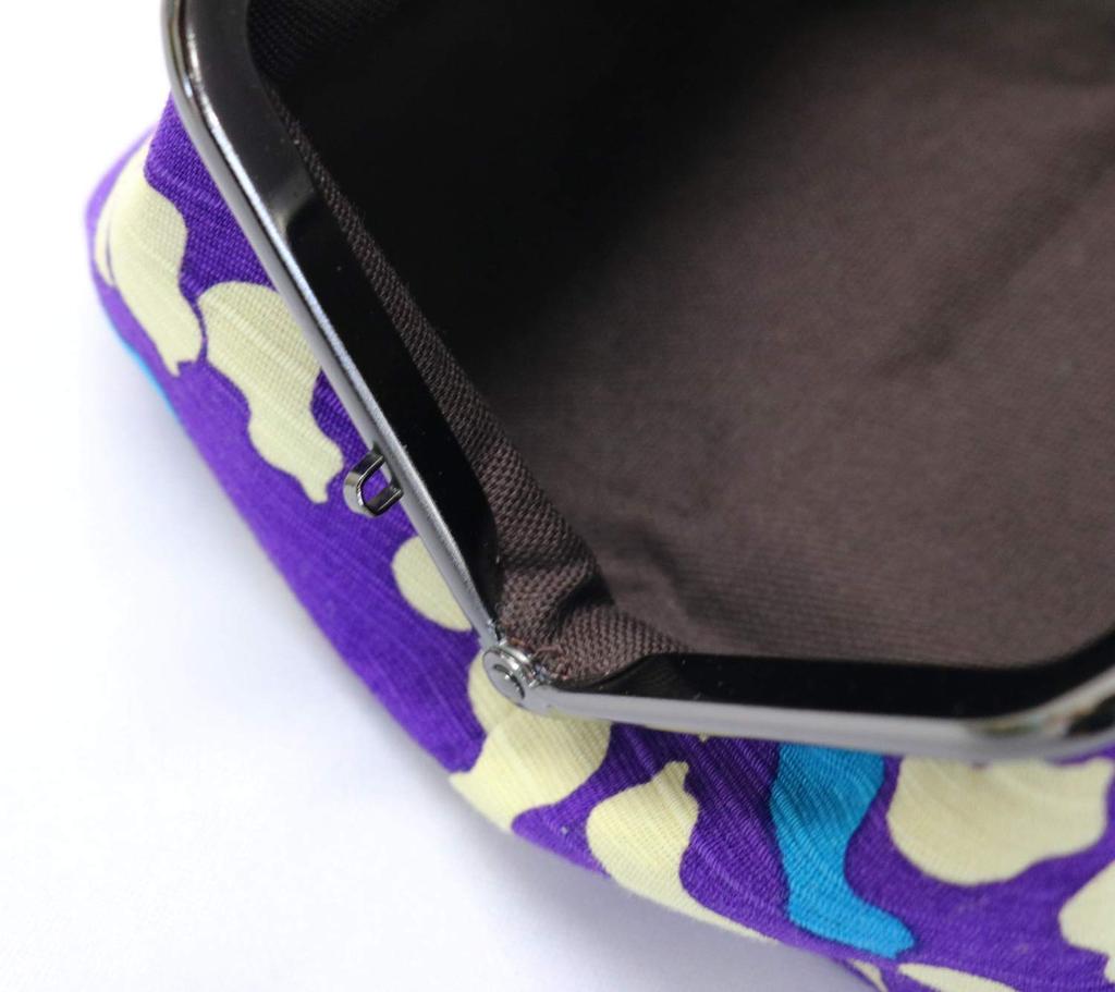 Kyosuke Made in Japan Cosmetic Pouch with Makeup 8 x x 12 Purple Gourd-Shaped Clasp, Pouch, 15.5 cm, Cotton,