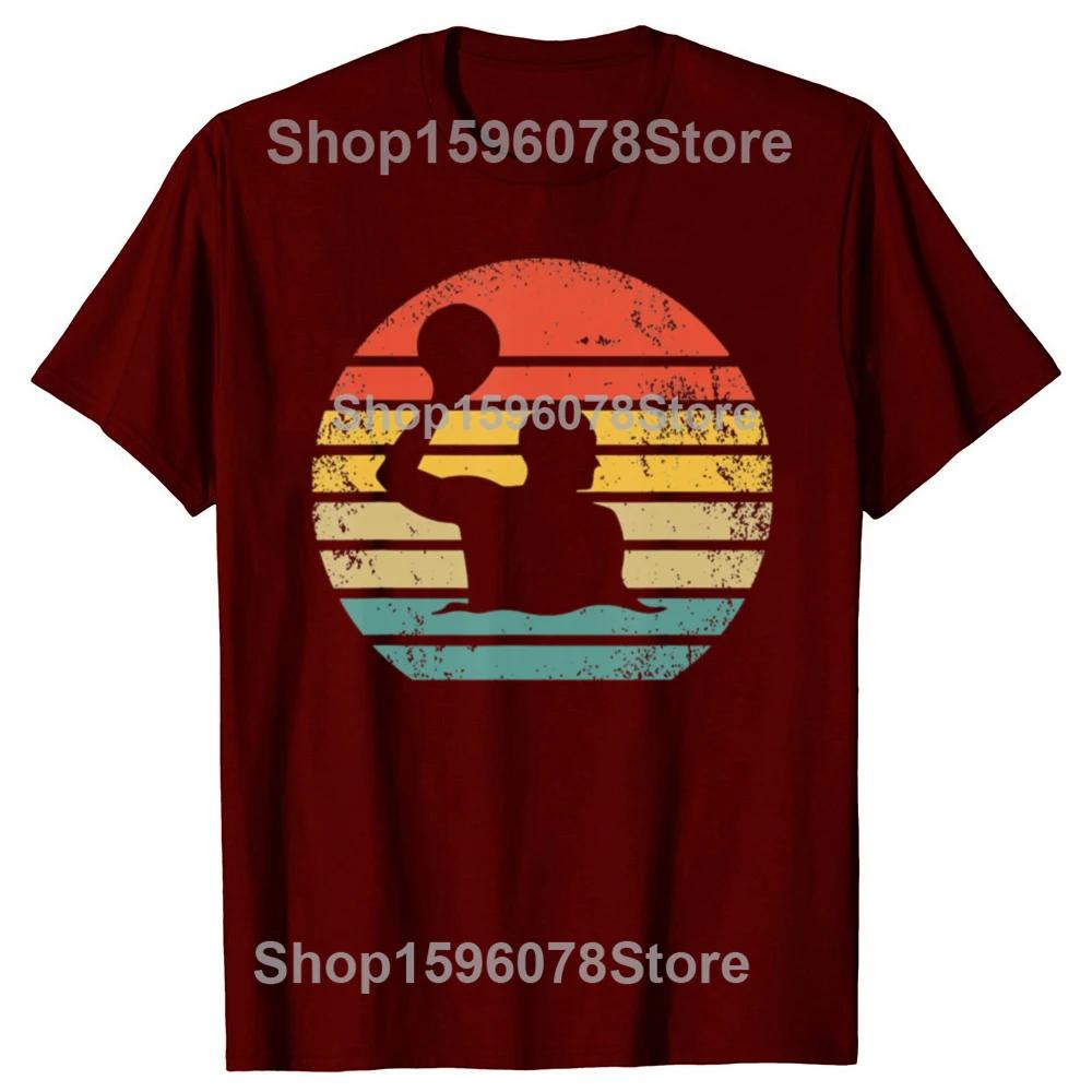 Funny Retro Water Polo Player Vintage Waterpolo Graphic T Shirts Men Women Pure Cotton Humor Tee Shirt Short Sleeve Clothing