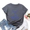 Social Club Cotton T-Shirt Short Sleeve Round Neck Women 2d Print Tops