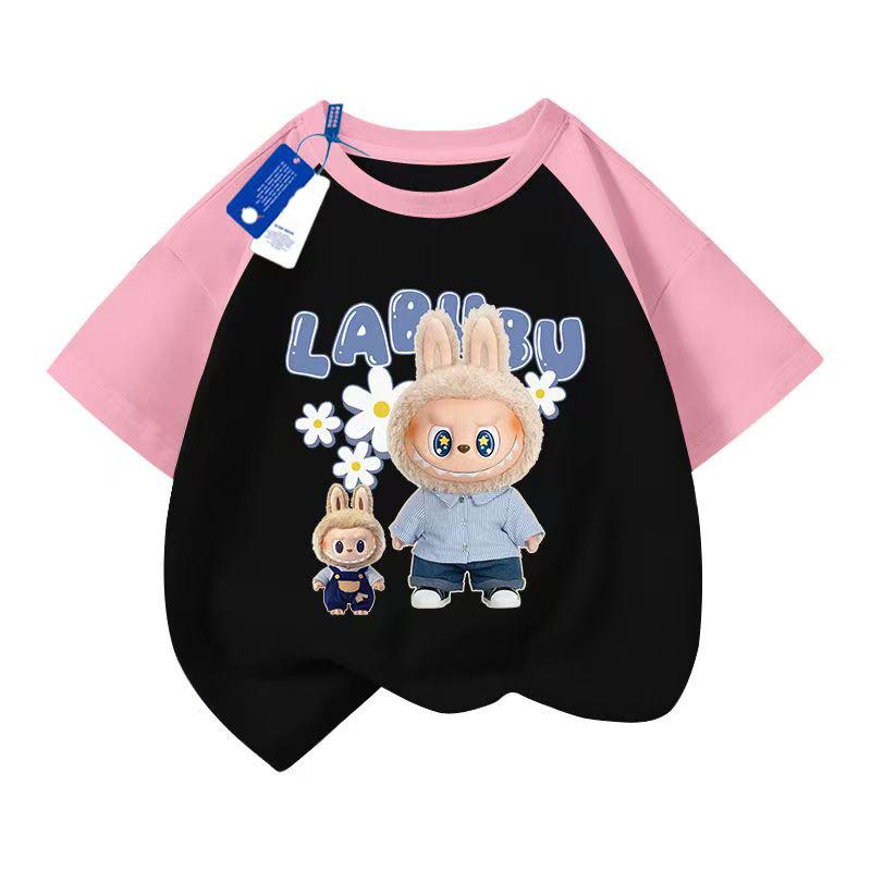 Girl Boy Short Sleeve Tee LABUBU Anime 3D Print Cartoon Anime Kids T-Shirt Summer T-Shirt Tops