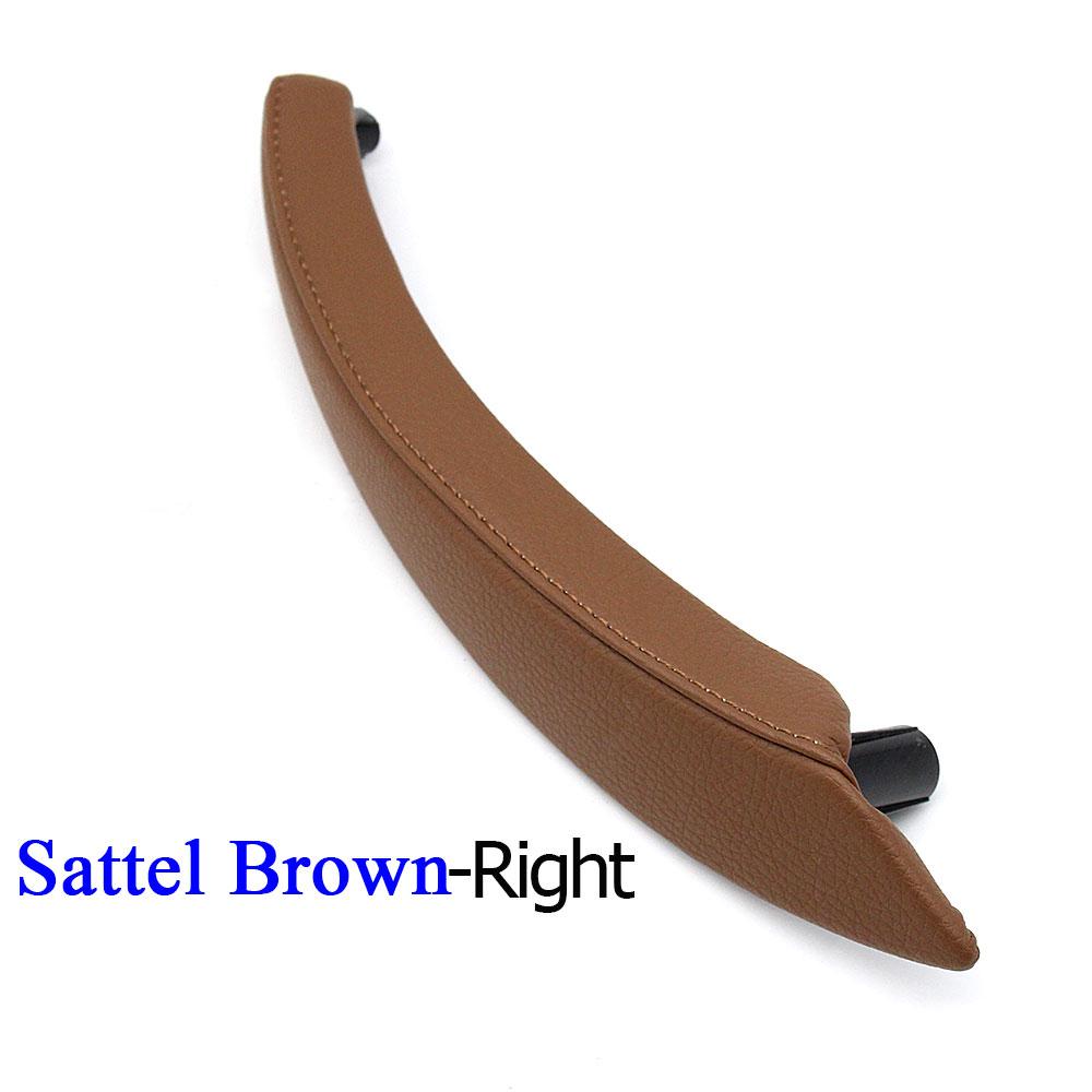 

Внутрішня частина автомобіля, чорна, бежева, ліва права пасажирська дверна ручка, шкіряна кришка, заміна накладки для BMW X5 X6 E70 E71 E72 Right Sattel Brown