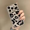 INS Korean Leopard Print Electroplated Drop Glue Phone Case For iPhone 16 15 14 13 12 11 17 Pro Max 16 15 14 13 Pro 17 Air Cover