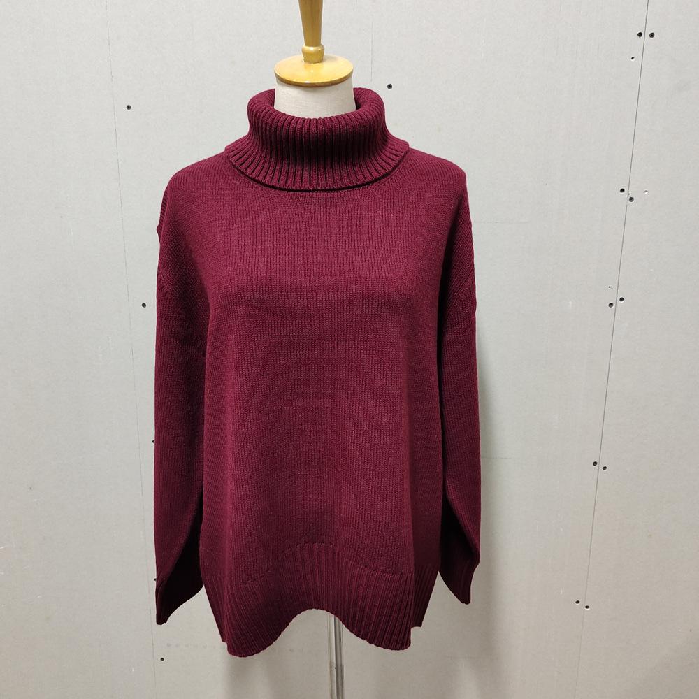 Women's Oversized Turtleneck Sweater Vintage Pullover Jumper Female Winter Thick Warm Knitted Sweater Soft for Women