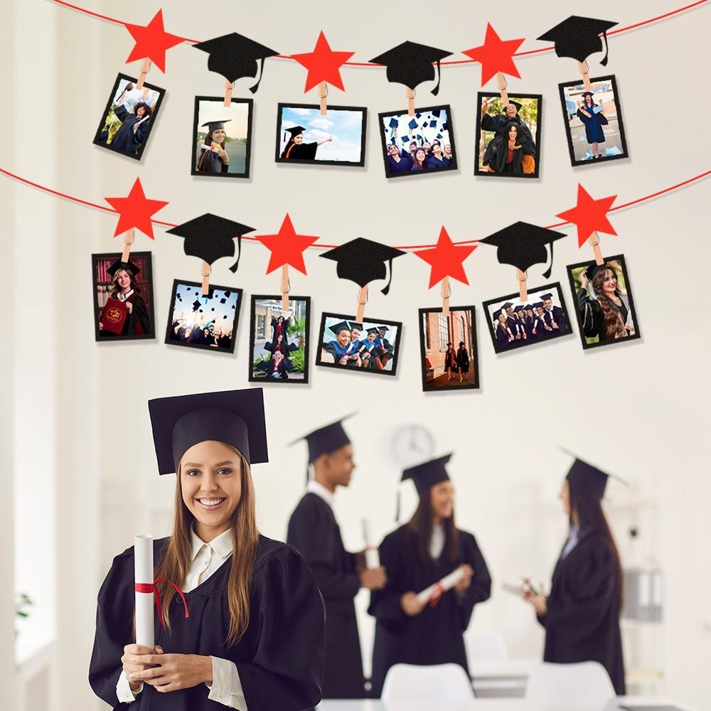Personalized Congrats Grad Photo Banner Celebrate Graduation Hanging Decor  Party Favors