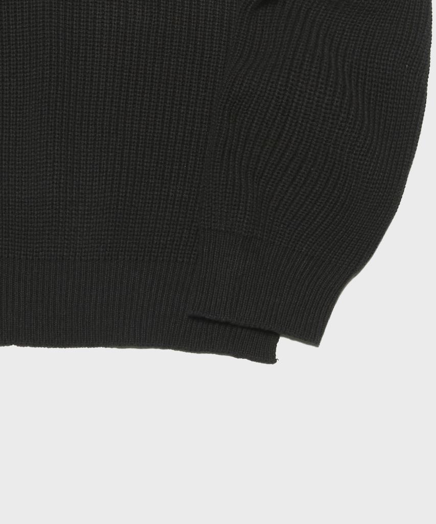 GLW Classic Collar Henley Neck Sweater Knit Black