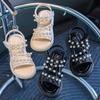 New Girls' Sandals, Non-slip, Breathable, Cute, Pearl-decorated, Suitable for Outdoor Wear, Beach Shoes, Children's Princess Sandals
