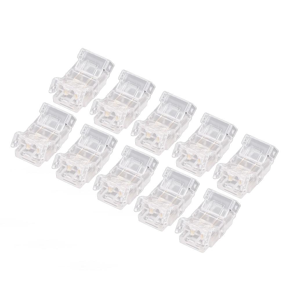10pcs 8mm COB LED Strip Connector 2Pin LED Adapter Connector Easy LED Strip Connector For School
