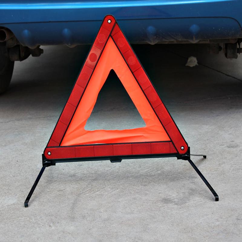 Tripé de carro com tiras refletivas, triângulo de sinalização, aviso de emergência dobrável, triângulo de advertência refletiva para carro