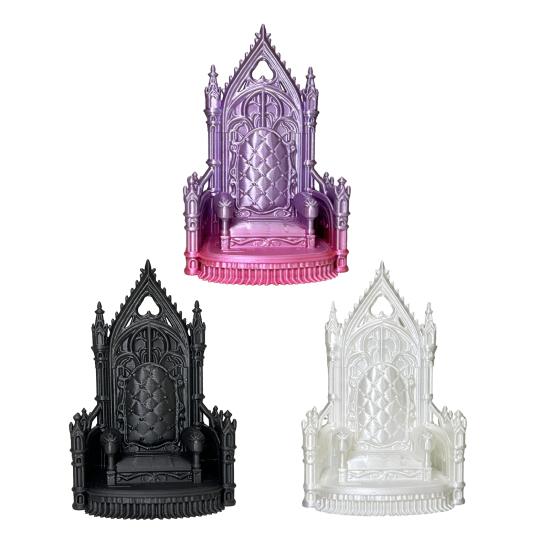 Miniature Throne Figuirine 3D Printed Gothic Style Chair Decoration Mini Landscape Ornaments for Dollhouse Accessory
