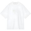 Jeans Lässig Briefdruck Locker Baumwolle Schweres Kurzarm-T-Shirt Herren Oberteile Weiß J325509-YAF