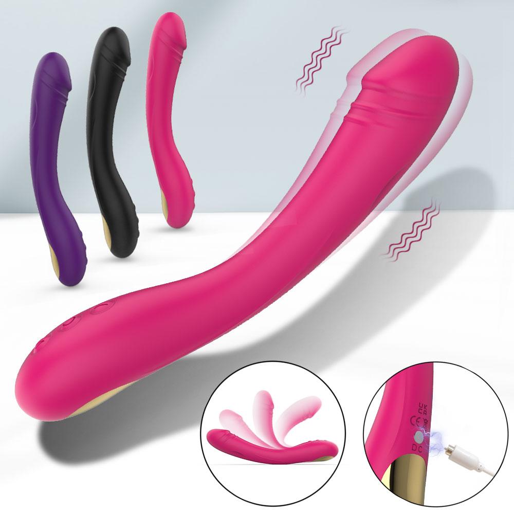 Dildo Vibrator with 10 Frequencies Vaginal Massager, G-spot Massage Stick Soft Silicone Material Magic AV Stick Adult Products for Women