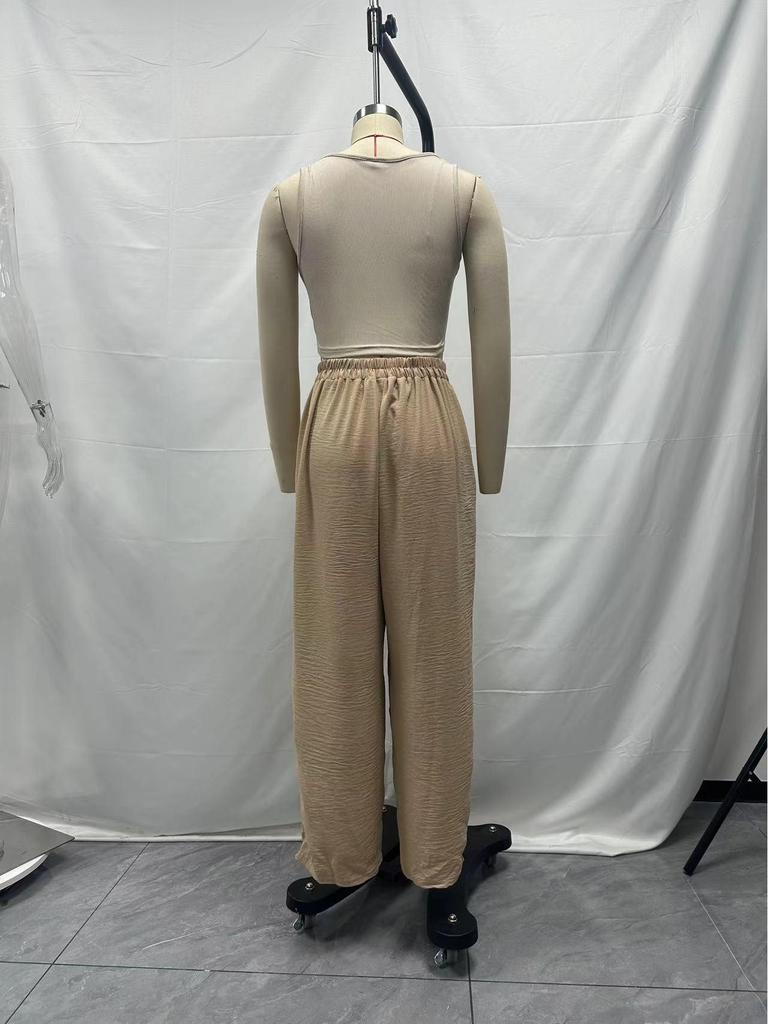 2025 European Autumn/Winter Women's Cotton Linen Wide-Leg Pants with Pockets - Loose & Slimming Design