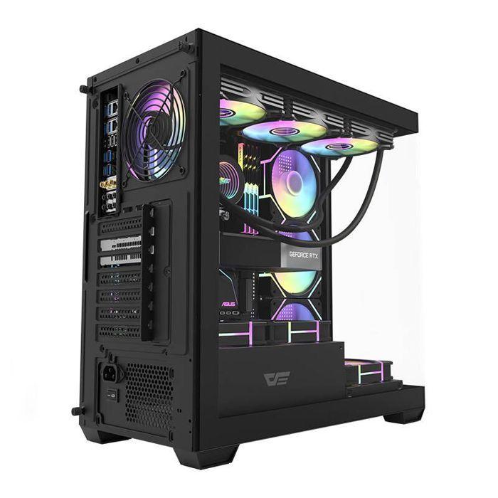 Boîtier informatique - DARKFLASH - DS900 - 7 ventilateurs ARGB - Compatibilité ATX - Noir