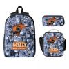 Grizzy und die Lemminge Kinderrucksack Brotdose Federmäppchen für Jungen Mädchen Kindergartenrucksäcke Leichte Schultasche Schulranzen Set