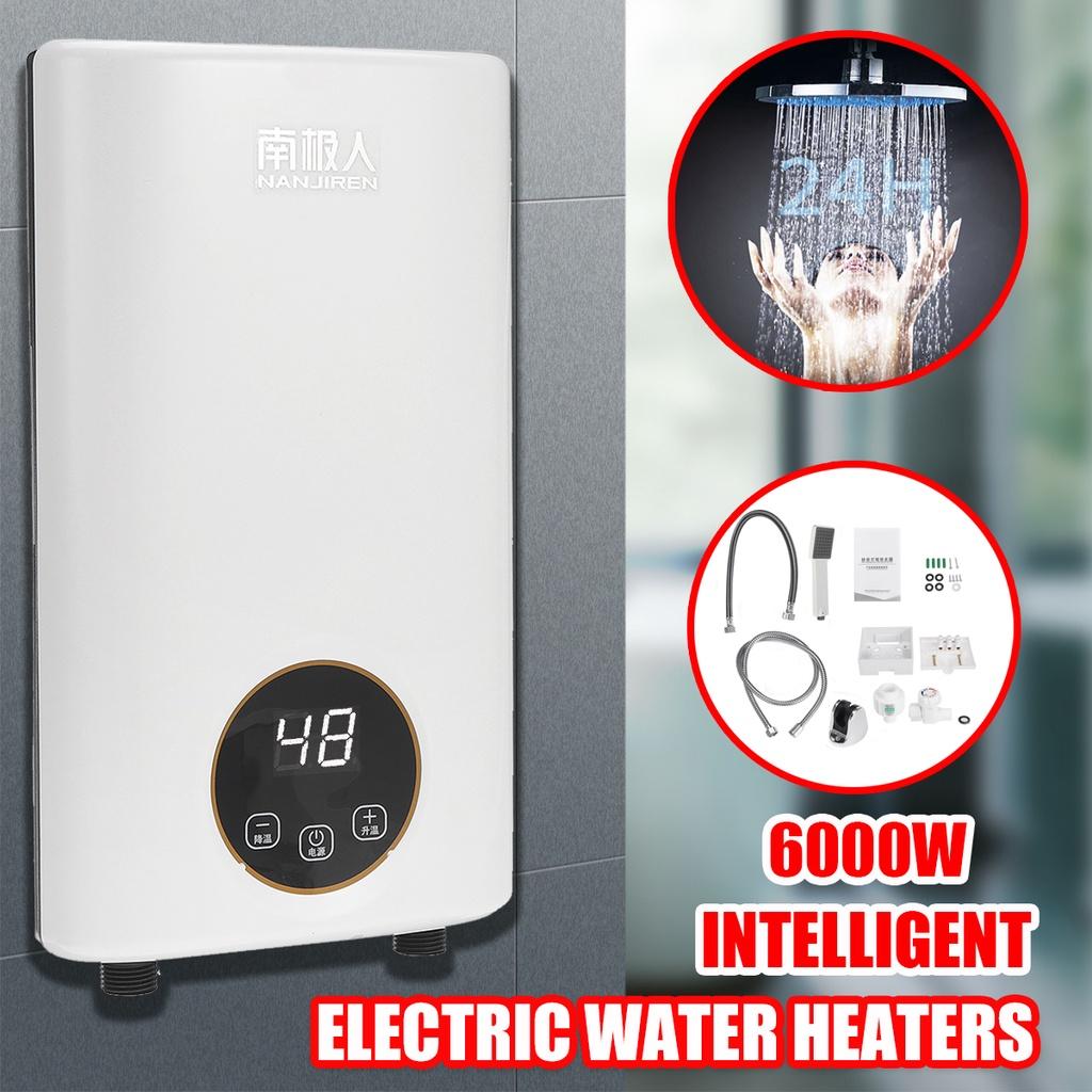 220V IPX4 Waterproof Instant Electric Water Heater Home Intelligent Constant Temperature and Rapid Heating Small Shower Bath Machine 6000W