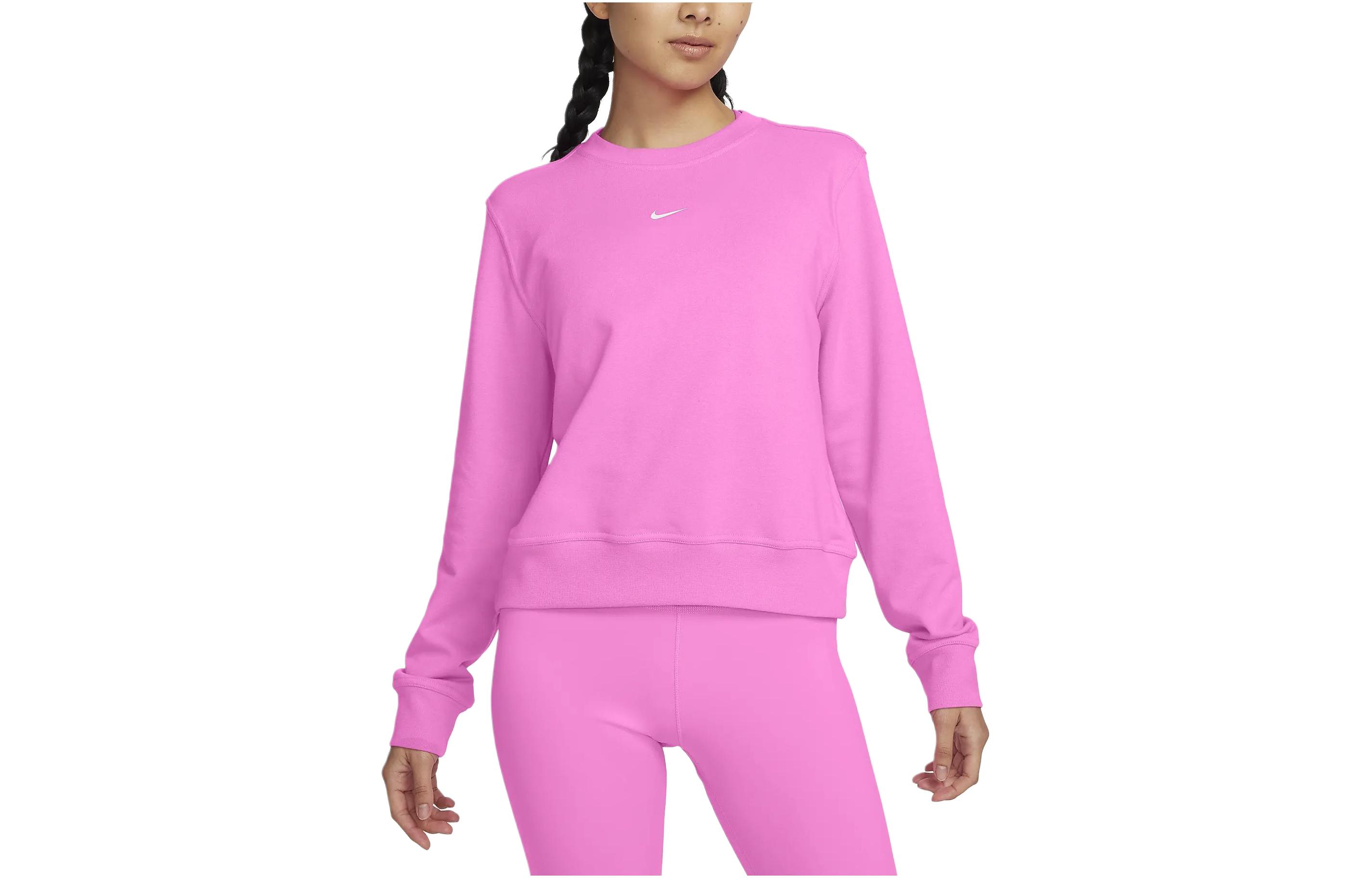 Nike Sweatshirts Women s Pink Crew Neck Moderate Regular FB5126-675 L