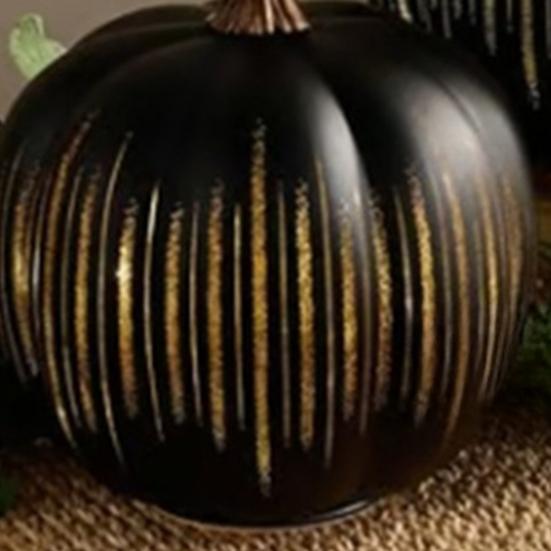 Halloweenská třpytivá dýňová ozdoba Blikající dýňová figurka Pryskyřičná soška Socha Domov Kancelář Podzimní Sváteční Sklizeň Festivalová Dekorace
