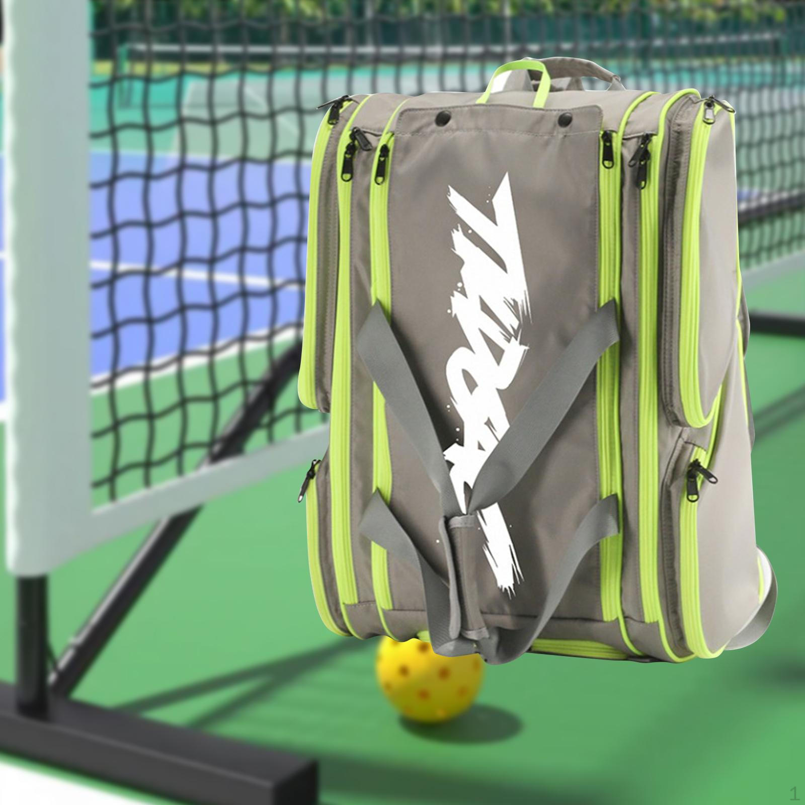 

Pickleball Bag Backpack Carry Racket Duffle Gear Storage Handbag for Camping Workout Gray Green