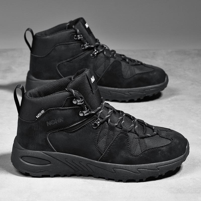 Outdoor large size mountaineering sports shoes autumn and winter new high-top shoes non-slip and wear-resistant mountaineering men's travel hiking