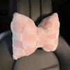 1pc Cute Bow Car Neck Pillow Cartoon Design  Plush Car Headrest Simple Cute Interior Accessories Creative Gift for Girls