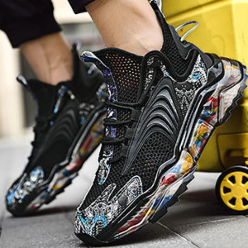 Fashion Male Shoes Sports Men's Casual Sneakers Mesh Summer Light Offers And Korean Style Running Walking Simple Jogging On Clearance