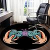 1PC Gamer Controller Office Round Area Rug, Mat Suitable For Office, Under Office Chairs Bedroom Living Room Home Decor, Room Deco