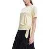 FILA Letter Floral Round Neck Short Sleeve T-Shirt Women Tops Goose-Pink Yellow F11W328109F-YE
