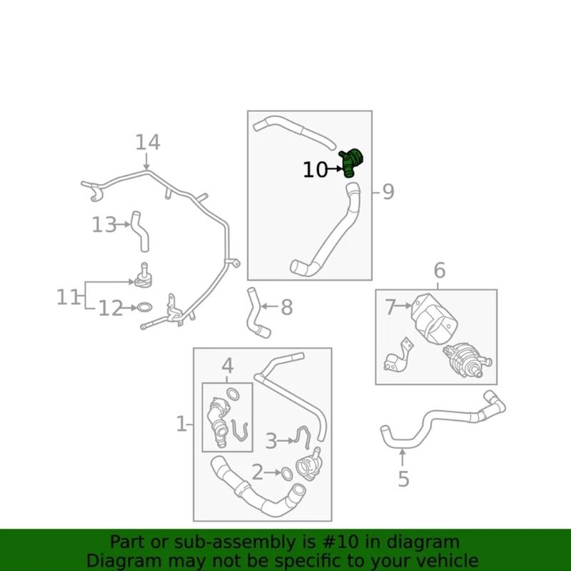Multiple Vehicle Cooling Water Pipe Flange Coolant Hose Fitting Ergonomic Design Leakage Prevention 5Q0122291BB