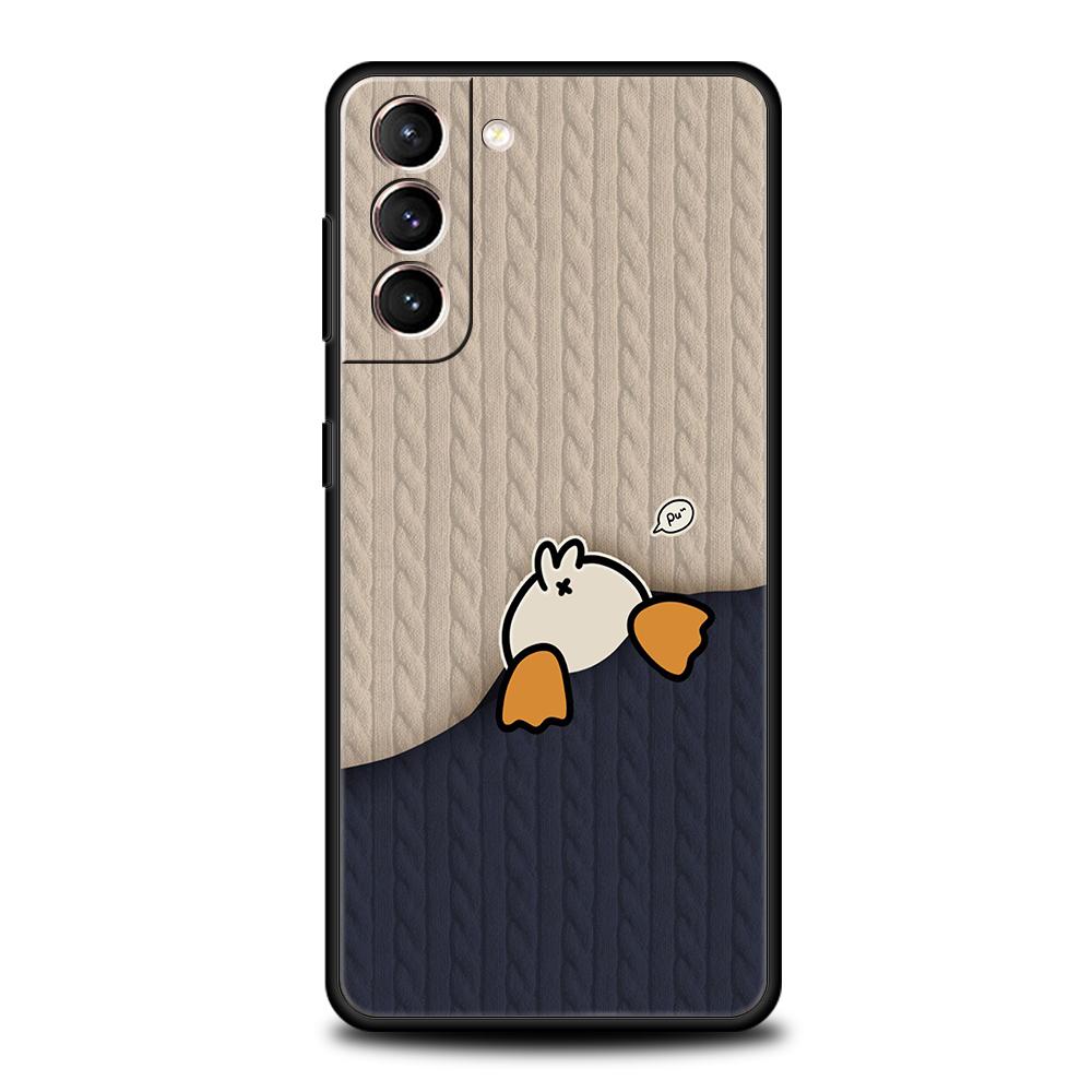 

Cute Cartoon Duck Phone Case for Samsung Galaxy S24 S23 S22 S20 S21 FE Ultra S10 S10E S9 S8 Plus 5G Soft TPU Cover Capas Coque samsung s10 plus
