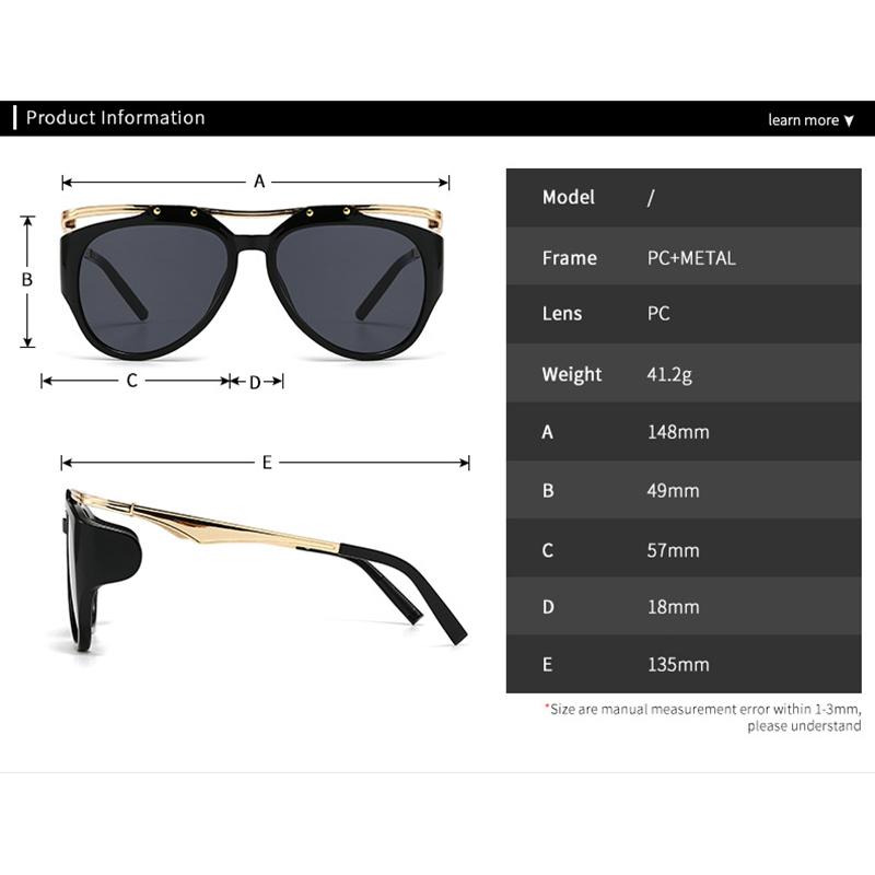 Luxury Designer Vintage Irregular Metal Pilot Sunglasses Women For gentlemen Sun Glasses Punk Rivet Sexy Ladies Popular Shades for daily use