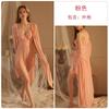 Women's Sheer Mesh Padded Cami Dress with Tie Robe Lounge Set