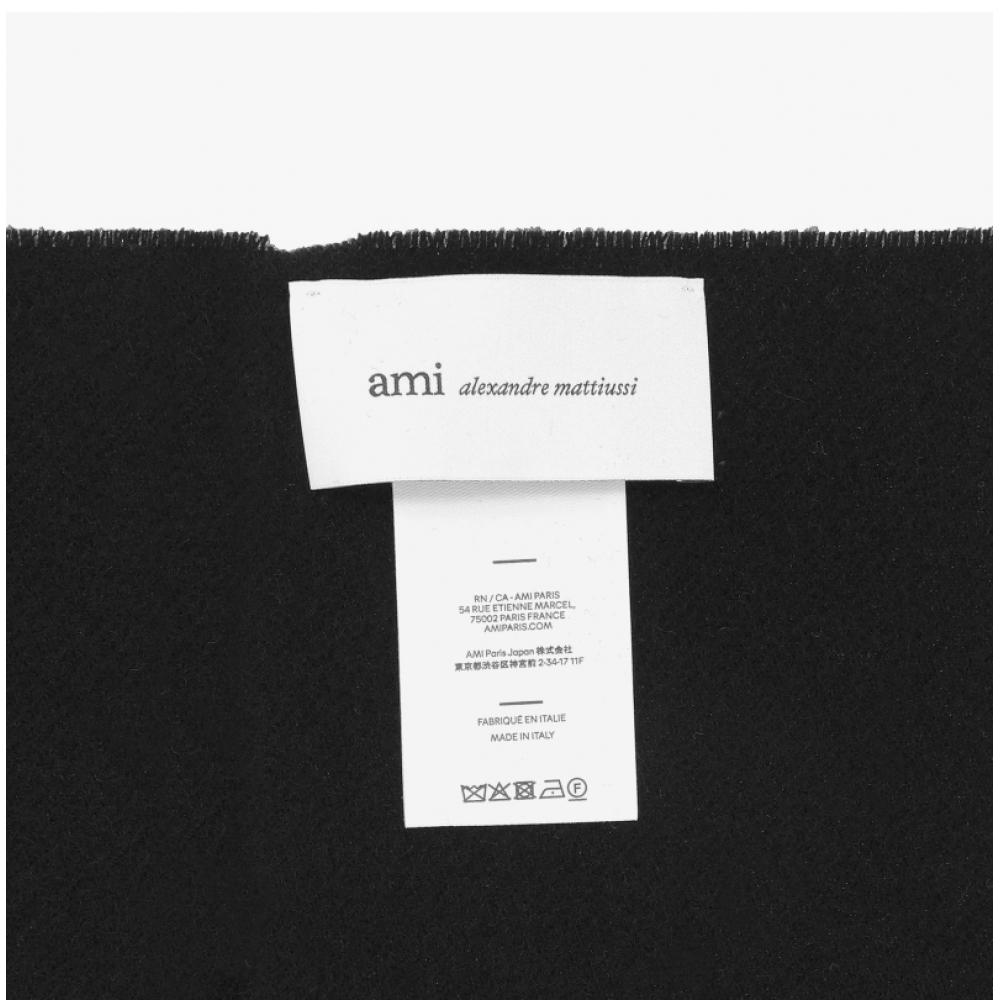 Ami Heart Logo Fringe Scarf 001