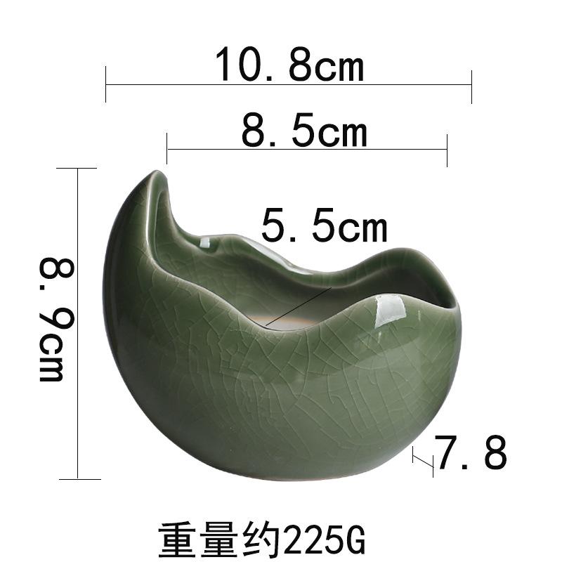 Succulent Small Flower Pot Ceramic Crescent Ice Crack Glaze Gardening Tabletop Flower Ware Small Fresh Ornament Indoor Green Plant Pot With holes