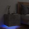 Exclusive House - Wall-mounted Bedside Table with LED Lights Concrete Grey