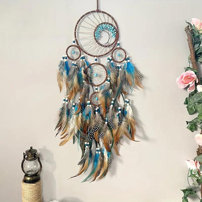 Dream Catcher Vintage Wind Chime Hanging Ornament Home Decor Indian Natural Stone Tree Of Life Dream Catcher Wall Decor