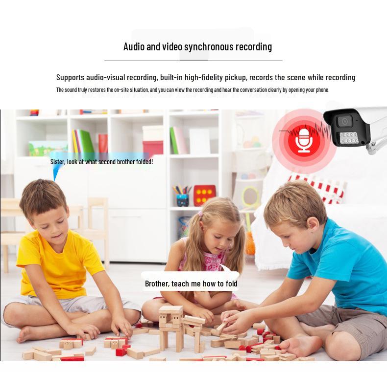High-Definition 8MP Full-Color Outdoor Surveillance Camera with Smart Dual-Light Night Vision and POE Kit