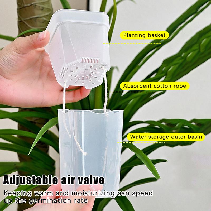 Self Watering Transparent Nursery Pots Mini Planters for Seeds Herb Growing Home or Classroom