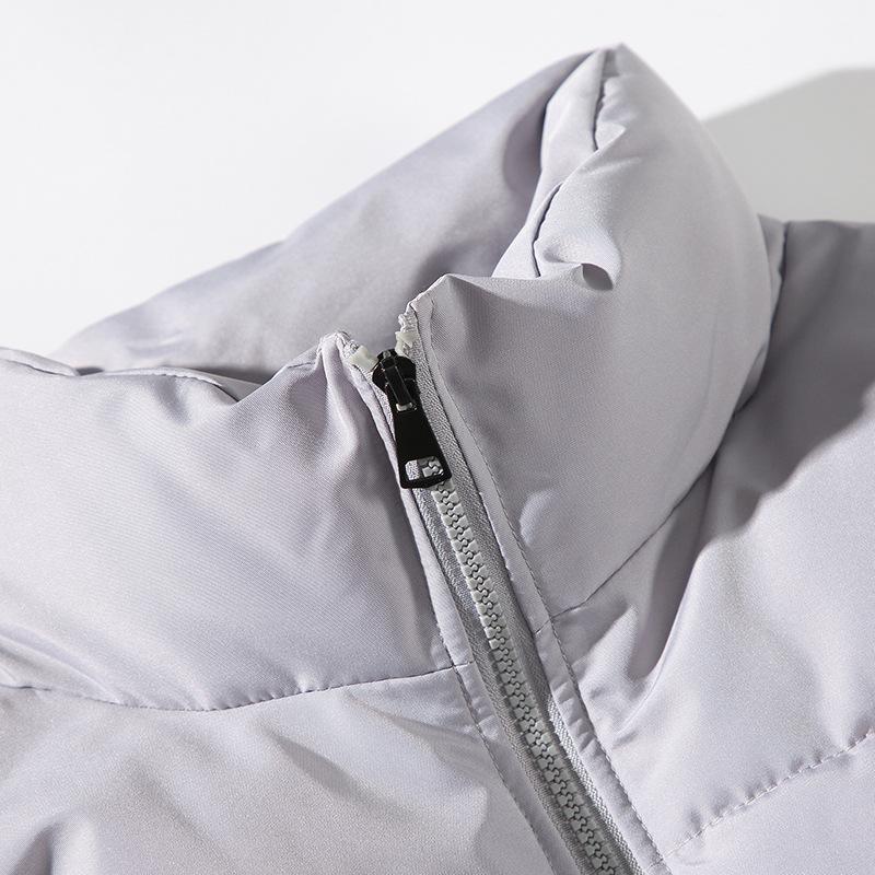 New Couples Stand Collar Cotton-padded Jacket Loose Short Unisex Padded Cotton-padded Bread Coat In Winter.