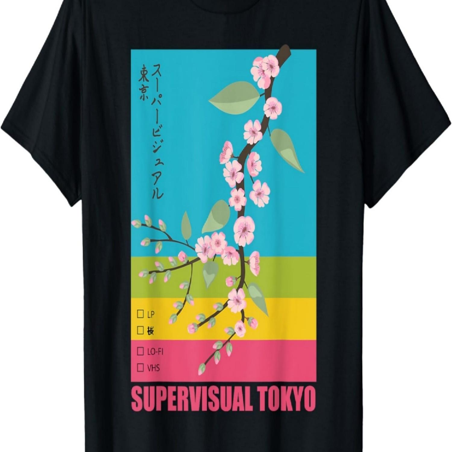 Supervisual Tokyo Sakura  Flower Cherry Blossom T-Shirt S