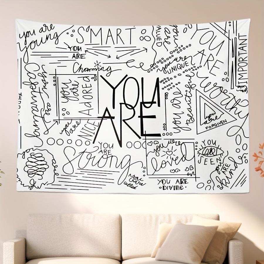 Inspirational Affirmation Tapestry Positive Vibes Wall Art for a Unique Uplifting and Motivational Decor Statement