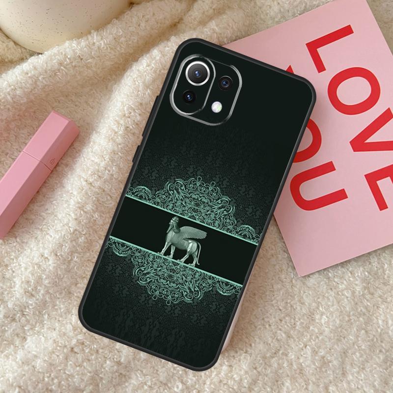 Lamassu Assyrian Winged Bull Case For Xiaomi 14 15 Ultra 15T 14T 13T Pro 17 Pro Max POCO X7 Pro X3 X5 X6 F5 F6 F7 F8 Cover