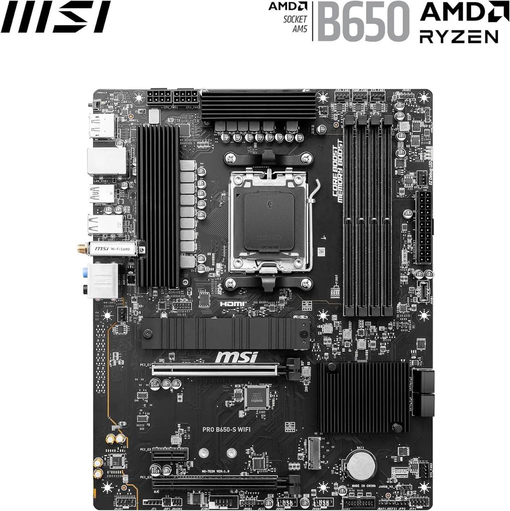 Základní deska MSI PRO WIFI se spolehlivým fázově stabilním napájením PCB Kompatibilní s ATX Kompatibilní s AMD Ryzen série MB6268 B650-S [Vybaveno
