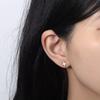 S925 Sterling Silver Tetragonal Star Stud Earrings Women'S Niche Design Star Asymmetric Earrings High-End Trendy Men'S Earrings