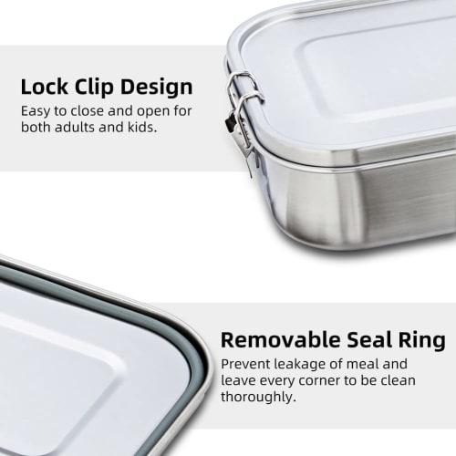 SHUBIAO Bento Box, 304 Stainless Steel Lunch Container - 2-Compartment Metal Lunch Container, Metal Lunch Box for Kids and Adults, 800ML, Dishwasher S