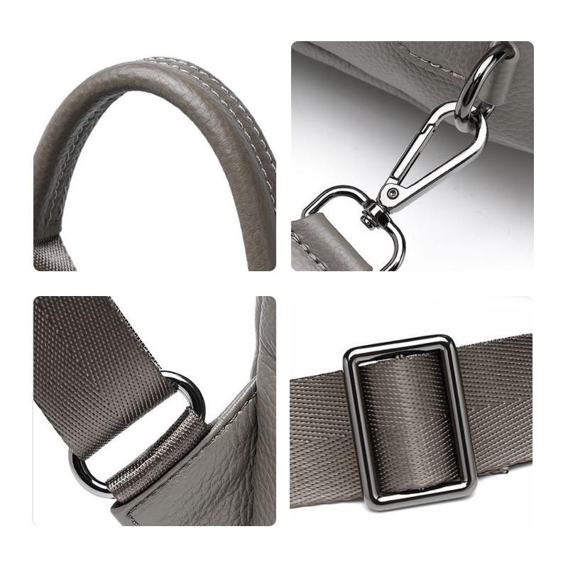 Premium Cowhide Leather Backpack for Ladies - Multi-pocket Casual Backpack