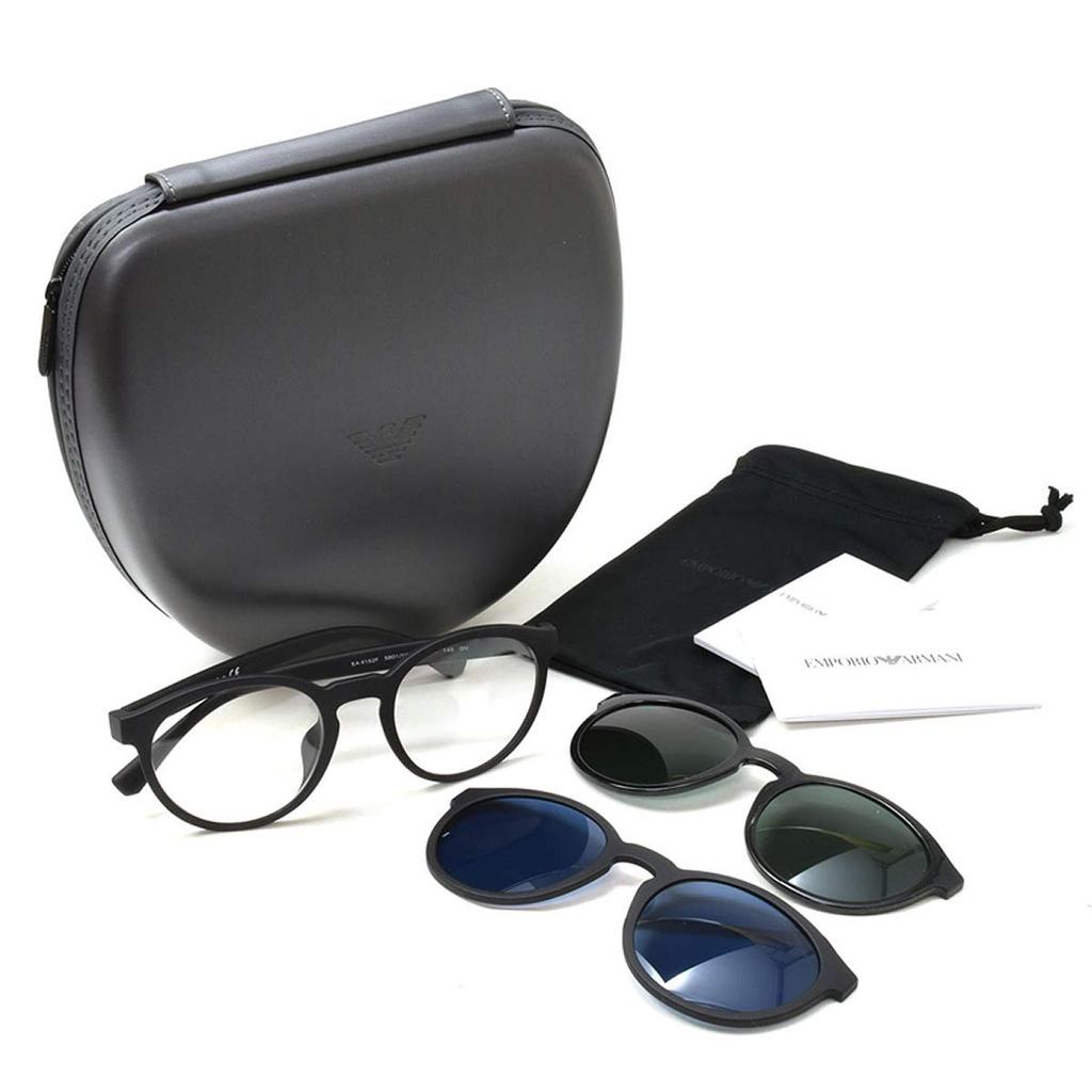 Emporio Armani EA4152F 58011W Glasses with Fashion Magnetic Detachable 52-inch Lenses, Sunglasses, 3-Way