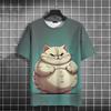 Funny Fat Cat T-Shirt Kid's 3d Printed Animal T-Shirts Kids Casual Loose Short Sleeved Oversized Tops Summer Streetwear Tees