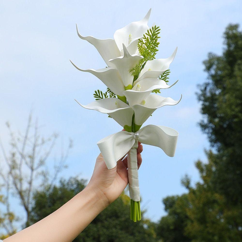 Handheld Bridal Bouquet Elegant Wedding Hold Flower Calla Flower Bouquet  Home Decor